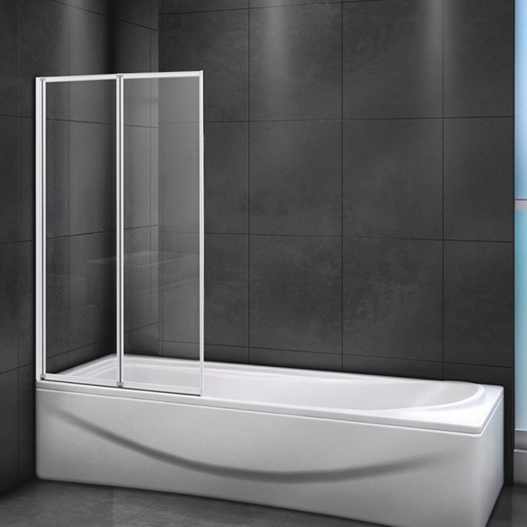 Шторка для ванны Cezares Relax V2 80/140 P Bi матовое стекло, профиль белый L