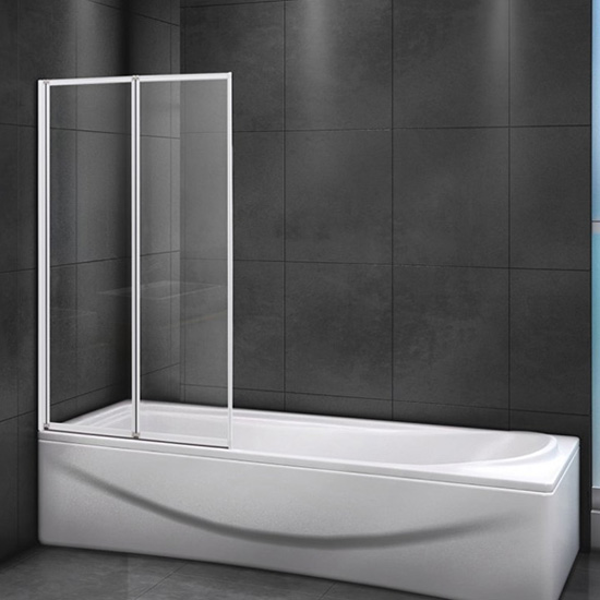 Шторка для ванны Cezares Relax V2 80/140 P Bi матовое стекло, профиль белый R