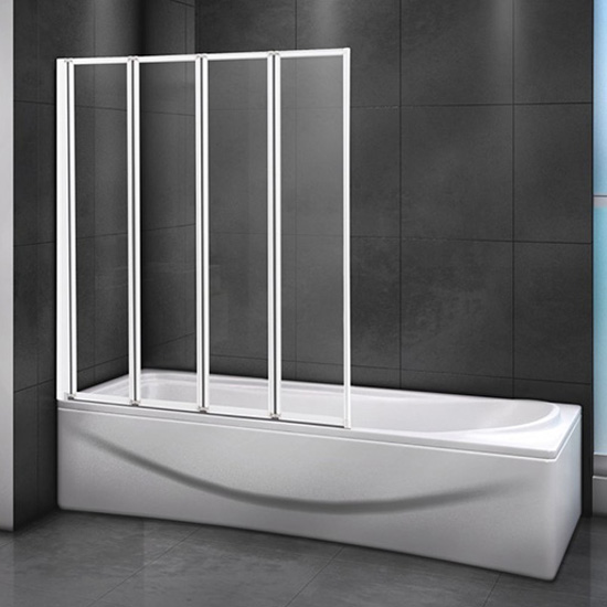 Шторка для ванны Cezares Relax V4 90/140 C Bi прозрачное стекло, профиль белый шторка для ванны rgw sc 22 120x150 стекло прозрачное