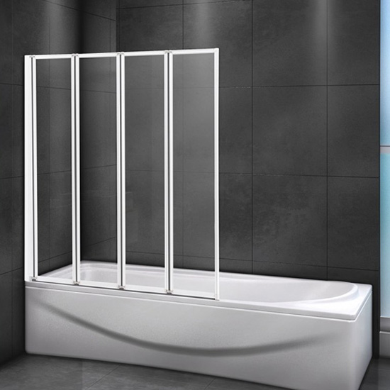 Шторка для ванны Cezares Relax V4 90/140 P Bi матовое стекло, профиль белый R