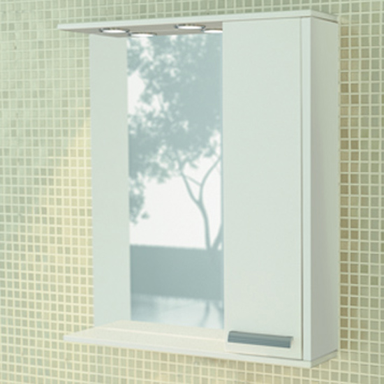 Зеркало для ванной Comforty Тулуза 75 белый выключатель ba10 005b этюд 1клавишный открытой проводки 10а с индикацией белый schneider electric