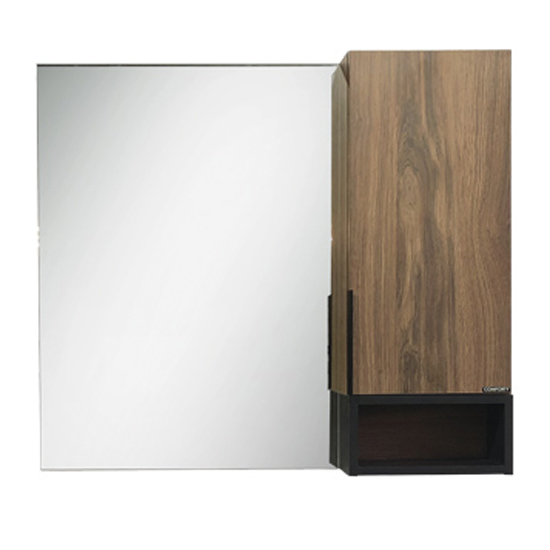 Зеркало для ванной Comforty Штутгарт 90 дуб тёмно-коричневый зеркало мебелик в 27н напольное средне коричневый п0002430