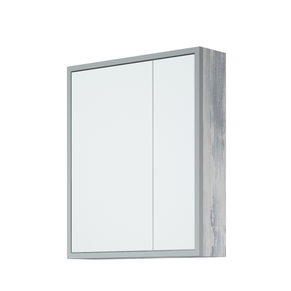 Зеркальный шкаф для ванной Corozo Айрон 70 серый/арт