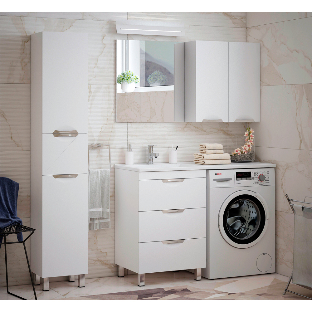 Мебель для ванной Corozo Алиот 120 с 3 ящиками, цвет белый SD-00000597+5216120+SD-00000604 - фото 1