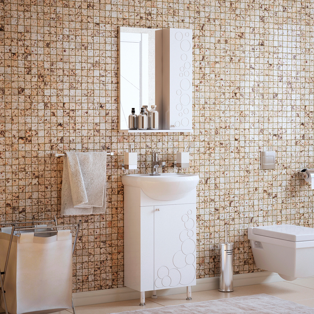Мебель для ванной Corozo Орфей 45, цвет белый SD-00000384+SD-00000088+SD-00000299 - фото 1