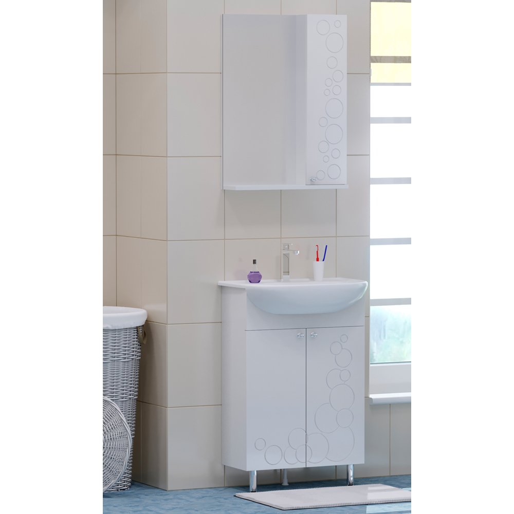Мебель для ванной Corozo Орфей 55, цвет белый SD-00000360+SD-00000065+SD-00000299 - фото 1