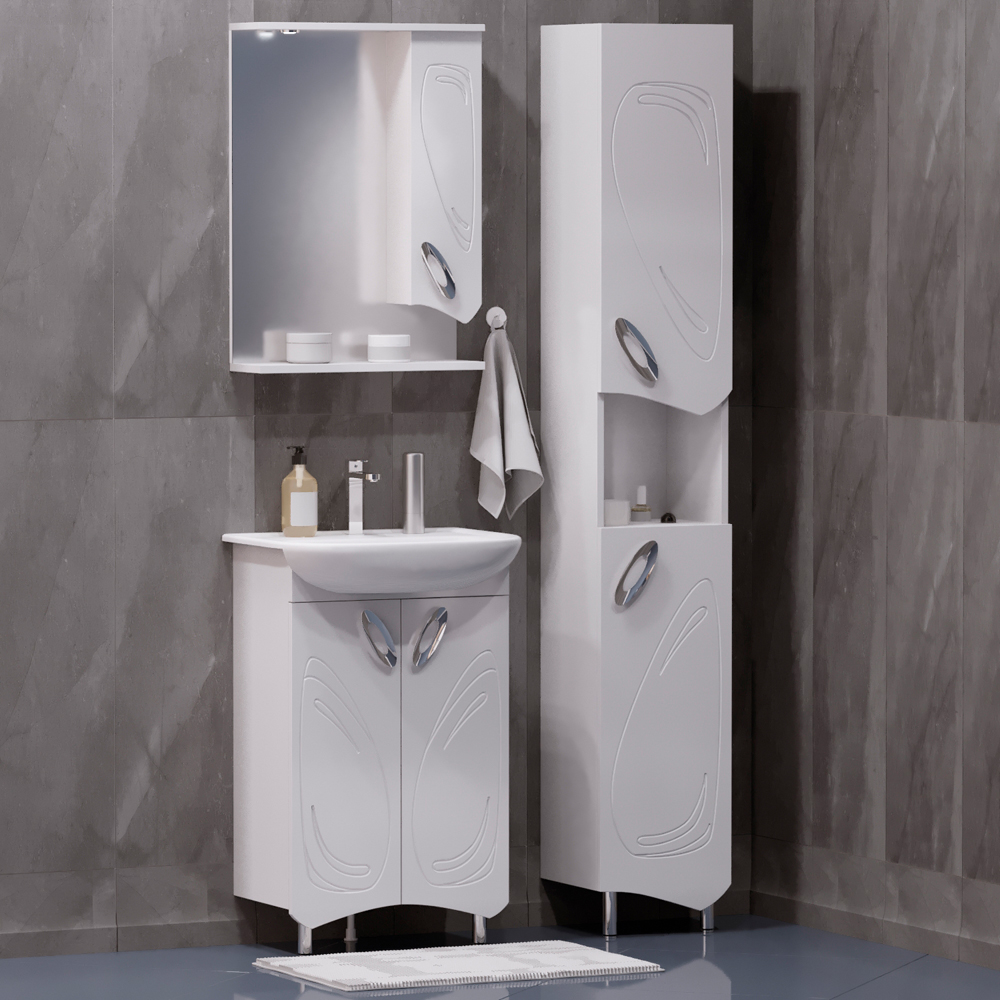 Мебель для ванной Corozo Лидер 50, цвет белый SD-00000318+SD-00000371+SD-00000293 - фото 1