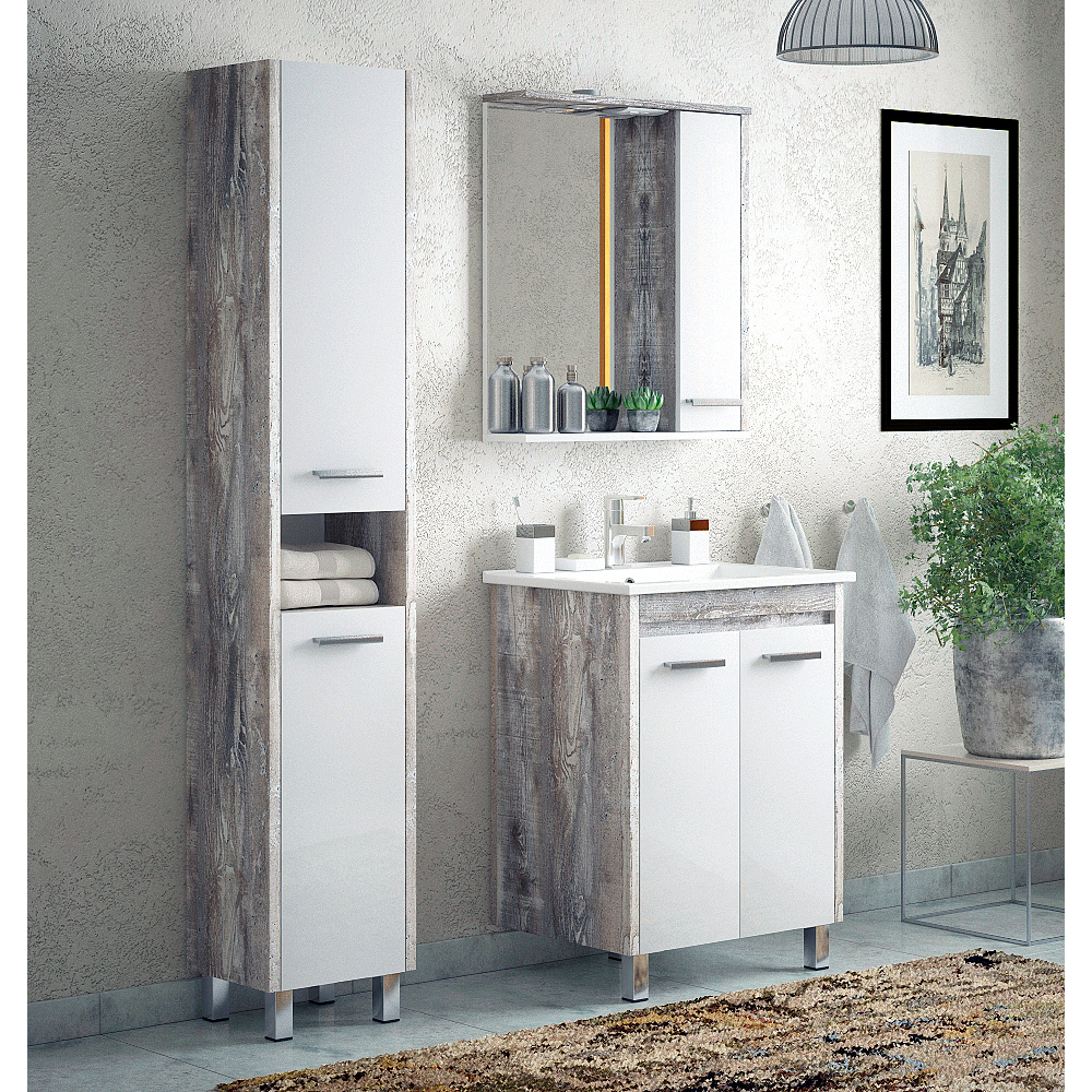 Мебель для ванной Corozo Лорена 65 антик, цвет белый SD-00000354+SD-00000391+SD-00000294 - фото 1