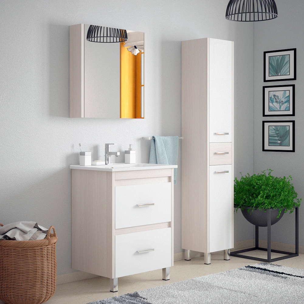 Мебель для ванной Corozo Верона 65 лайн, цвет белый SD-00000310+SD-00000391+SD-00000285 - фото 1