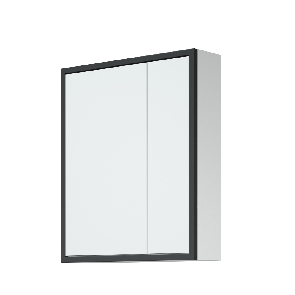 Зеркальный шкаф для ванной Corozo Айрон 60 черный/белый зеркальный шкаф для ванной corozo айрон 90 белый