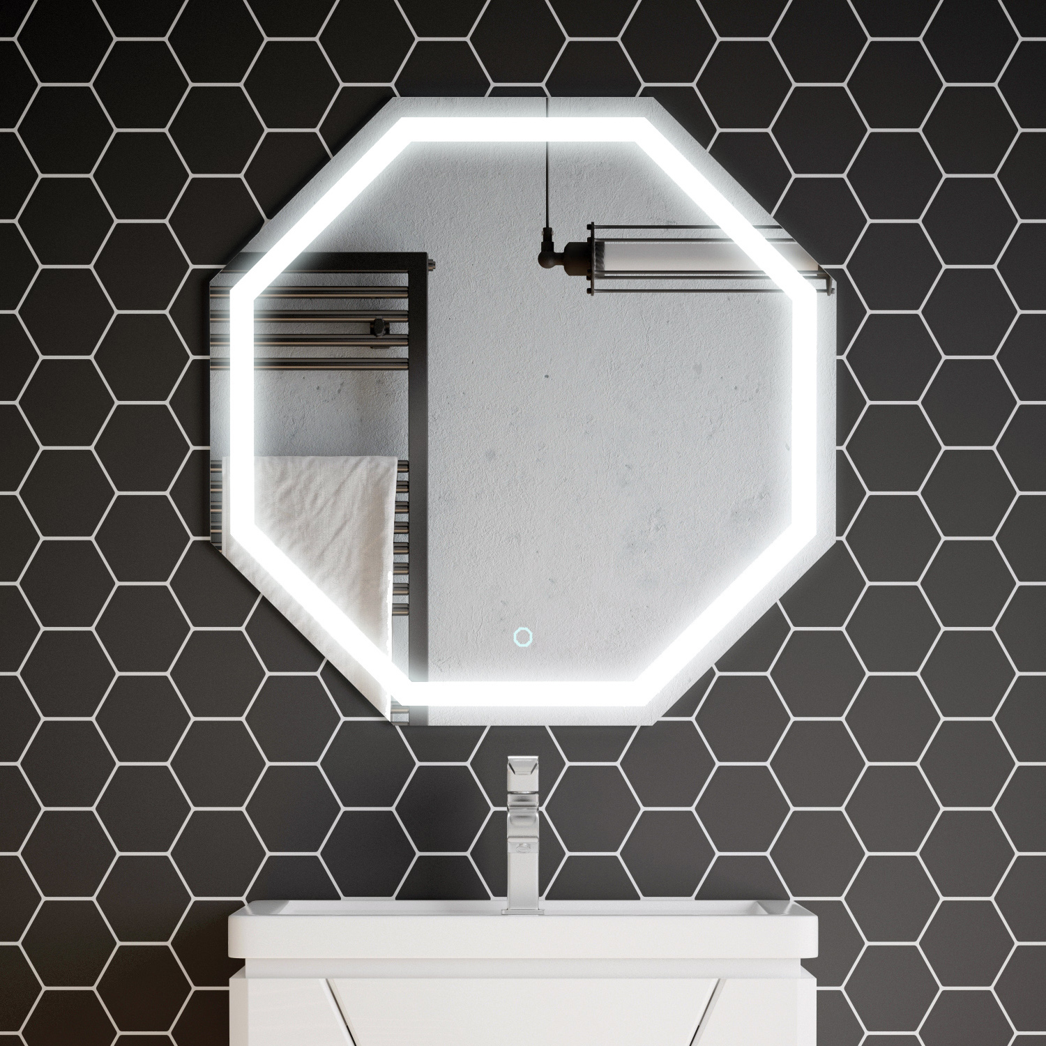 Зеркало для ванной Corozo Каре 70 SD-00000853, цвет белый - фото 1