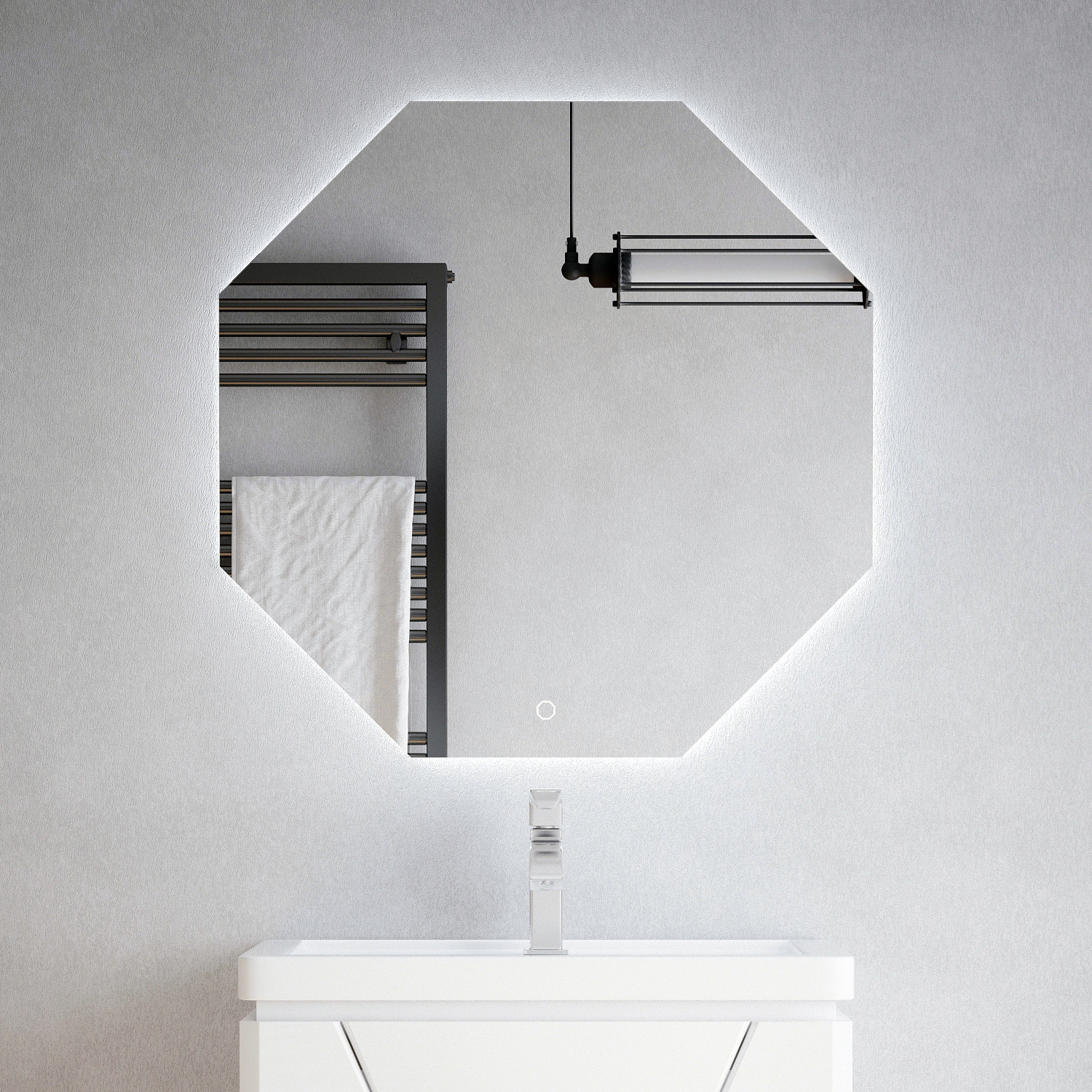 Зеркало для ванной Corozo Каре 70 SD-00000962, цвет белый - фото 1