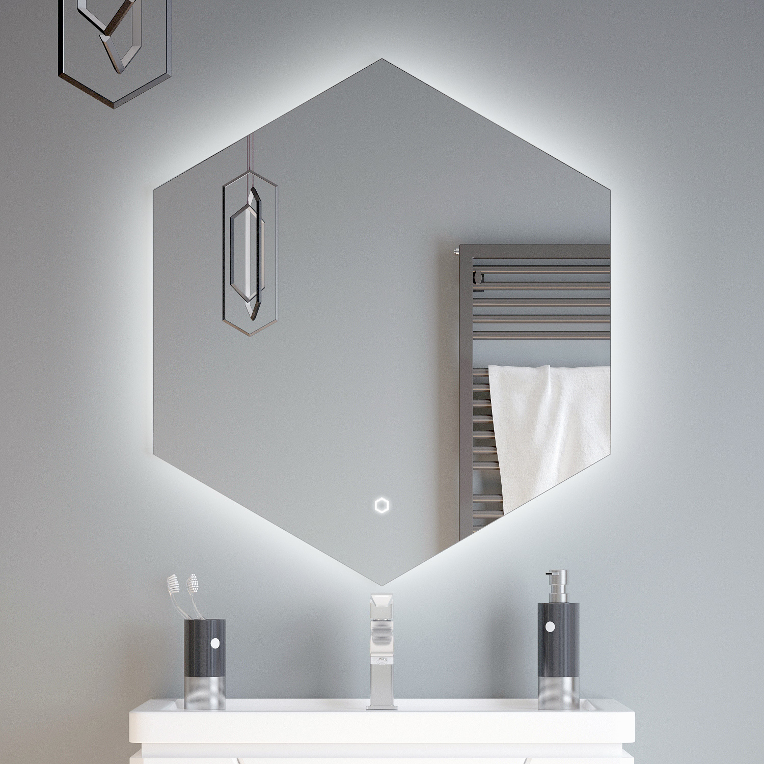 Зеркало для ванной Corozo Теор 70 SD-00000843, цвет белый - фото 1