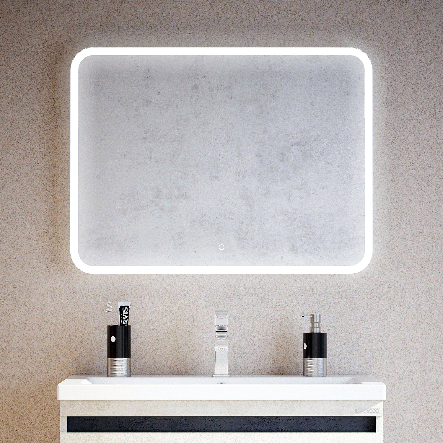 Зеркало для ванной Corozo Альбано 91.5 SD-00000918, цвет белый - фото 1