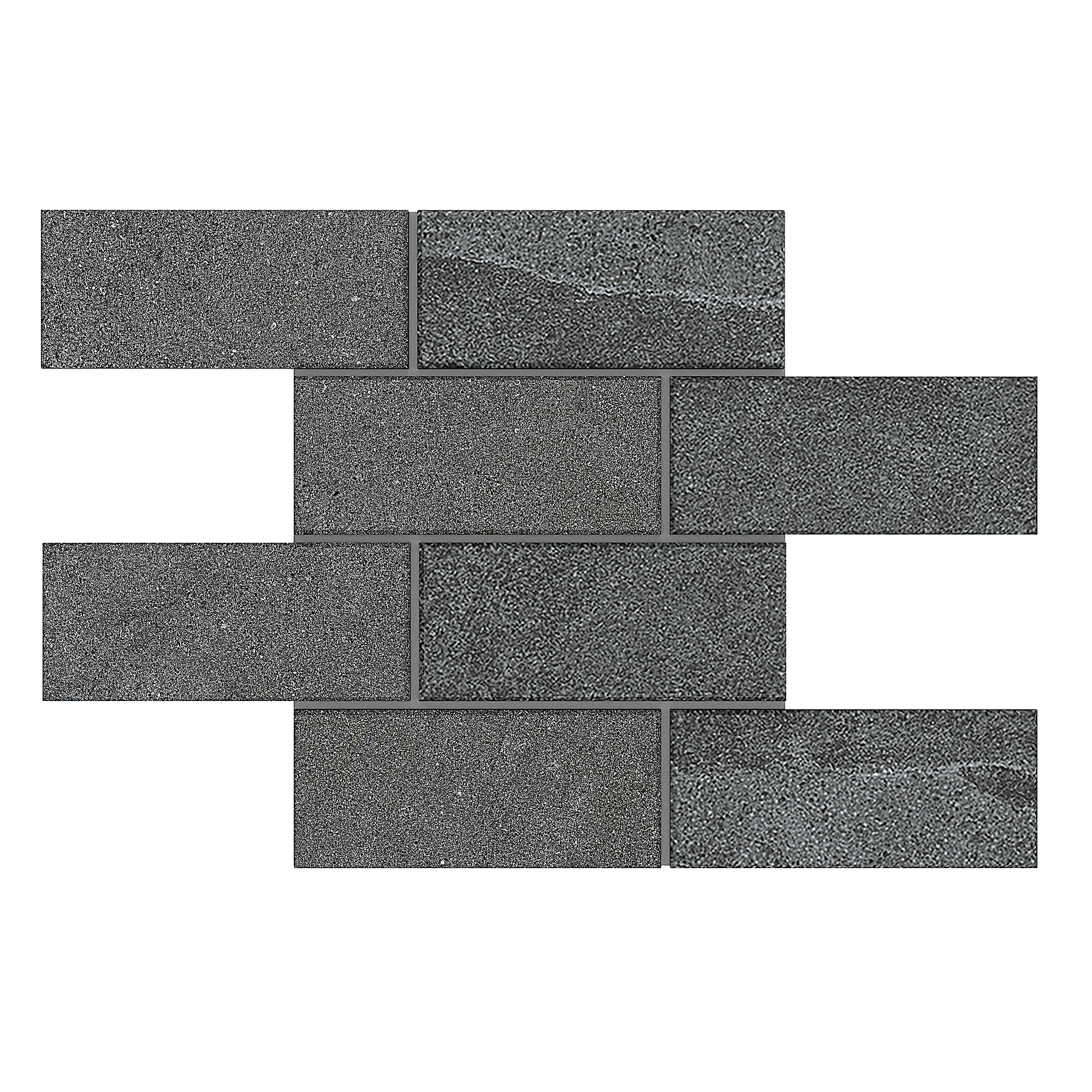 Мозаика Estima Luna Anthracite LN03/TE03 Bricks Big Непол. 28,6x35 мозаика estima tramontana anthracite tn02 непол 30x30