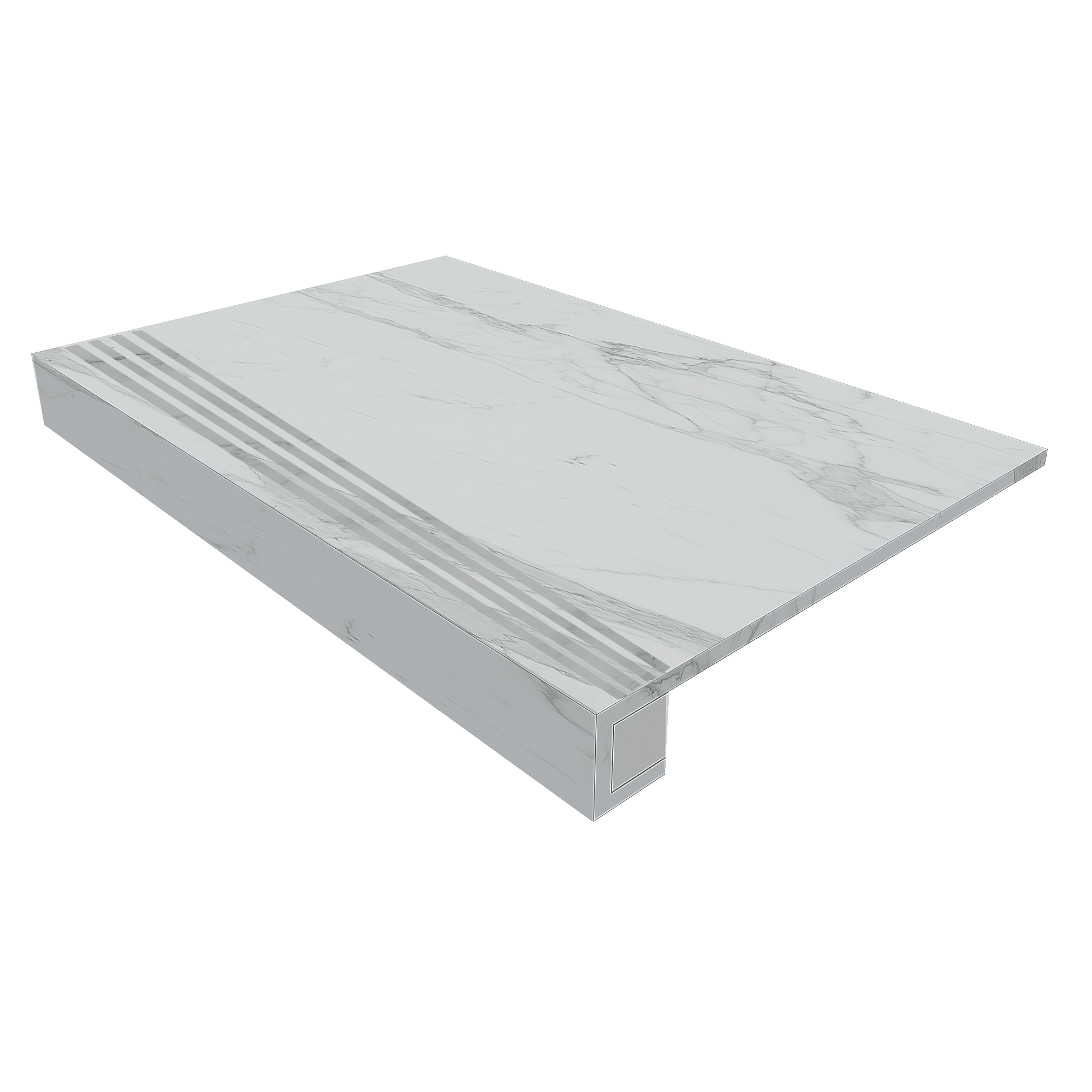 Комплект Estima Montis Ступень White MN01 33x120 Непол. + Подступенок 14,5x120, цвет белый