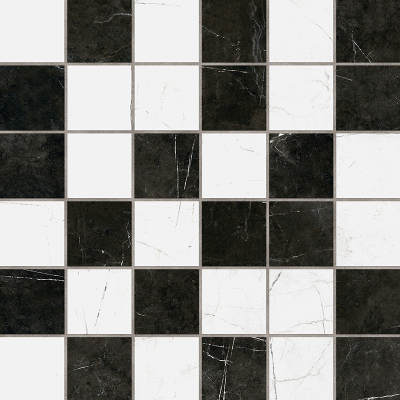 Мозаика Estima Vision White Black VS01/VS03 (5х5) Непол. 30x30, цвет белый Mosaic/VS01_NS/VS03_NS/30x30/5x5 - фото 1