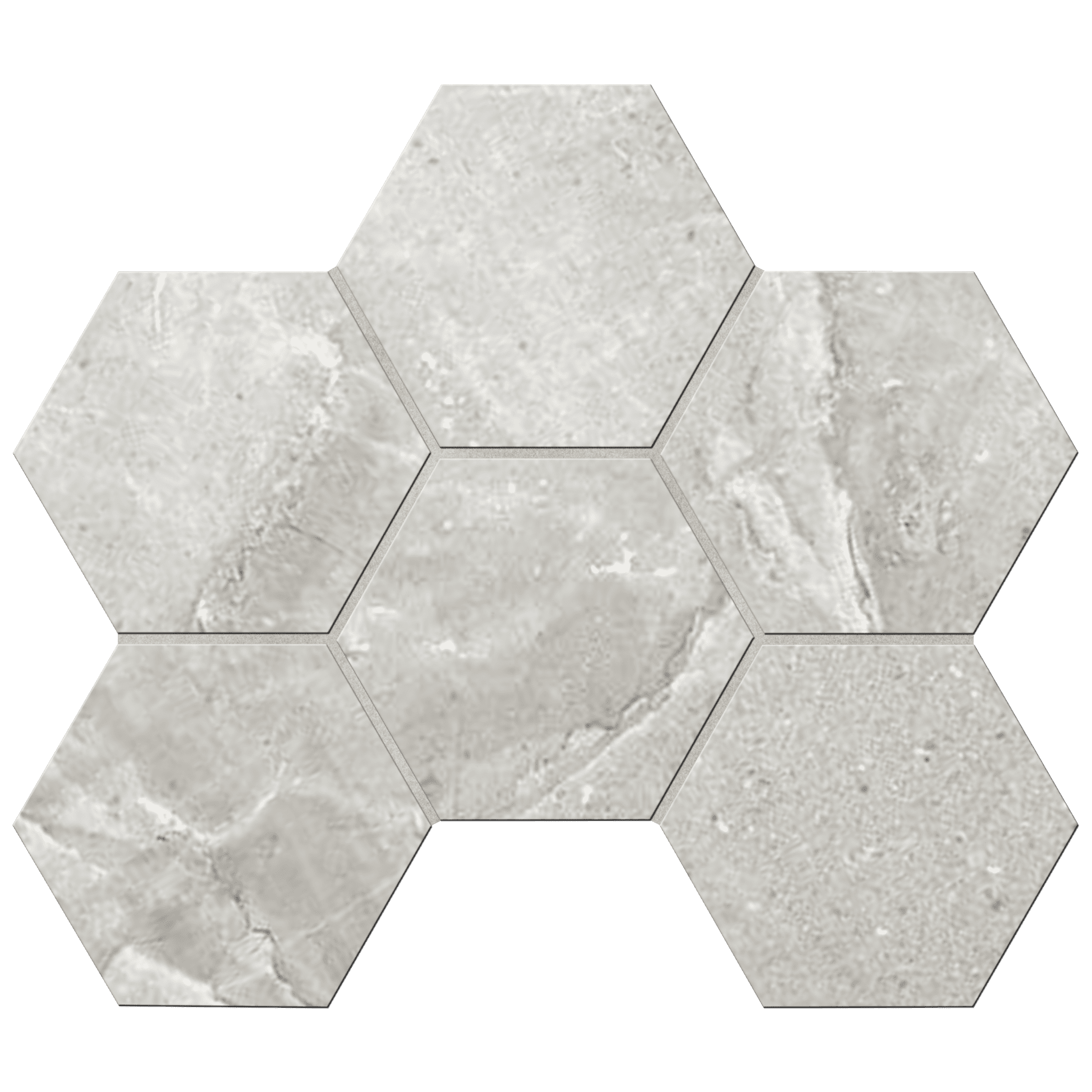 Мозаика Ametis Kailas Grey KA01 Hexagon Непол. 25x28,5