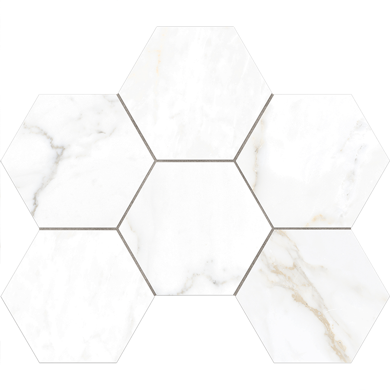 Мозаика Estima Ideal White ID01 Hexagon Полир. 25x28,5 мозаика estima luna grey ln02 te02 hexagon непол 25x28 5