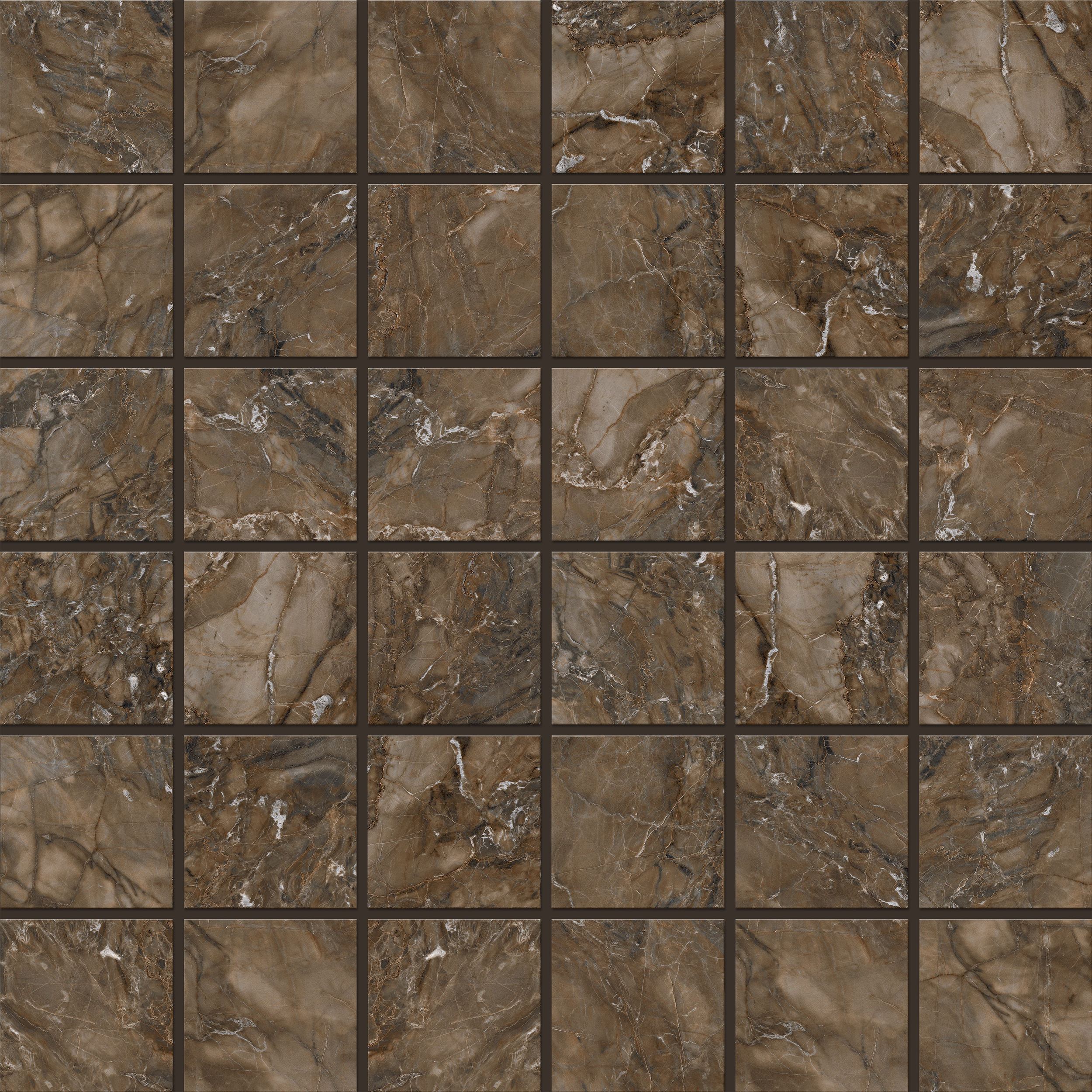Мозаика Estima Bernini Dark Brown BR04 Непол. 30x30, цвет коричневый Mosaic/BR04_NS/30x30/5x5 - фото 1