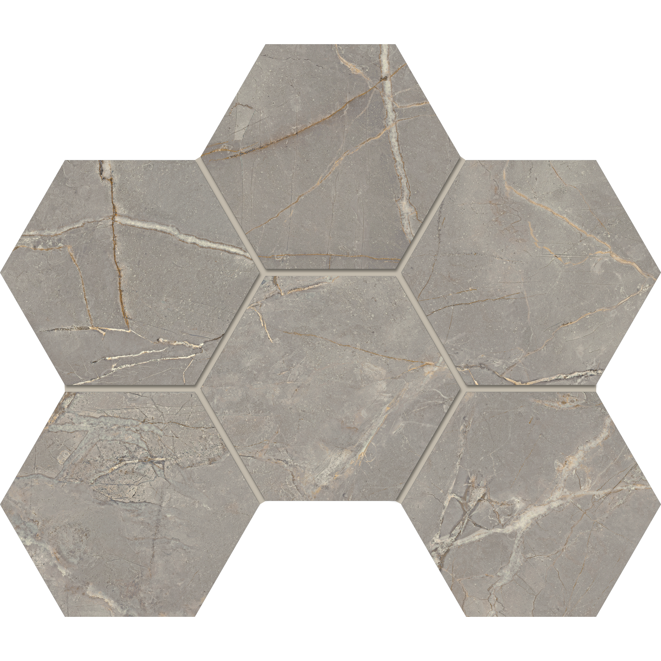 Мозаика Estima Bernini Grey BR03 Hexagon Полир. 29x28,5
