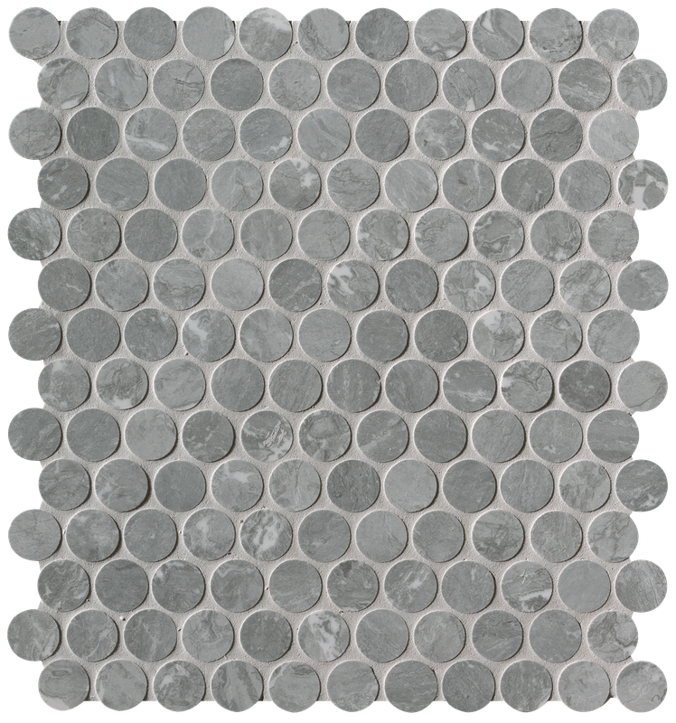 Мозаика FAP Ceramiche Roma Diamond Grigio Sup. Round Mosaico Brillante 29,5x32,5 мозаика ibero mosaico sospiro white 30x30