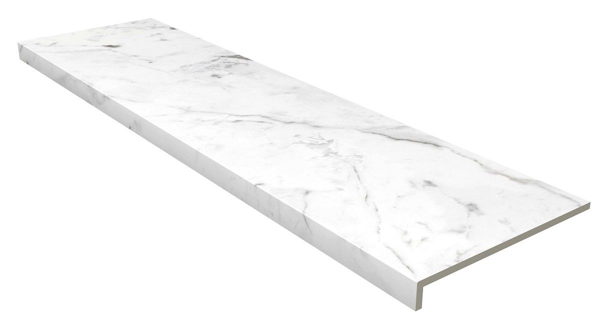 Ступень Gres de Aragon Marble Rout. Carrara Blanco 31,5x119,7 ступень gres de aragon marble peldano redondeado carrara blanco liso 30x120