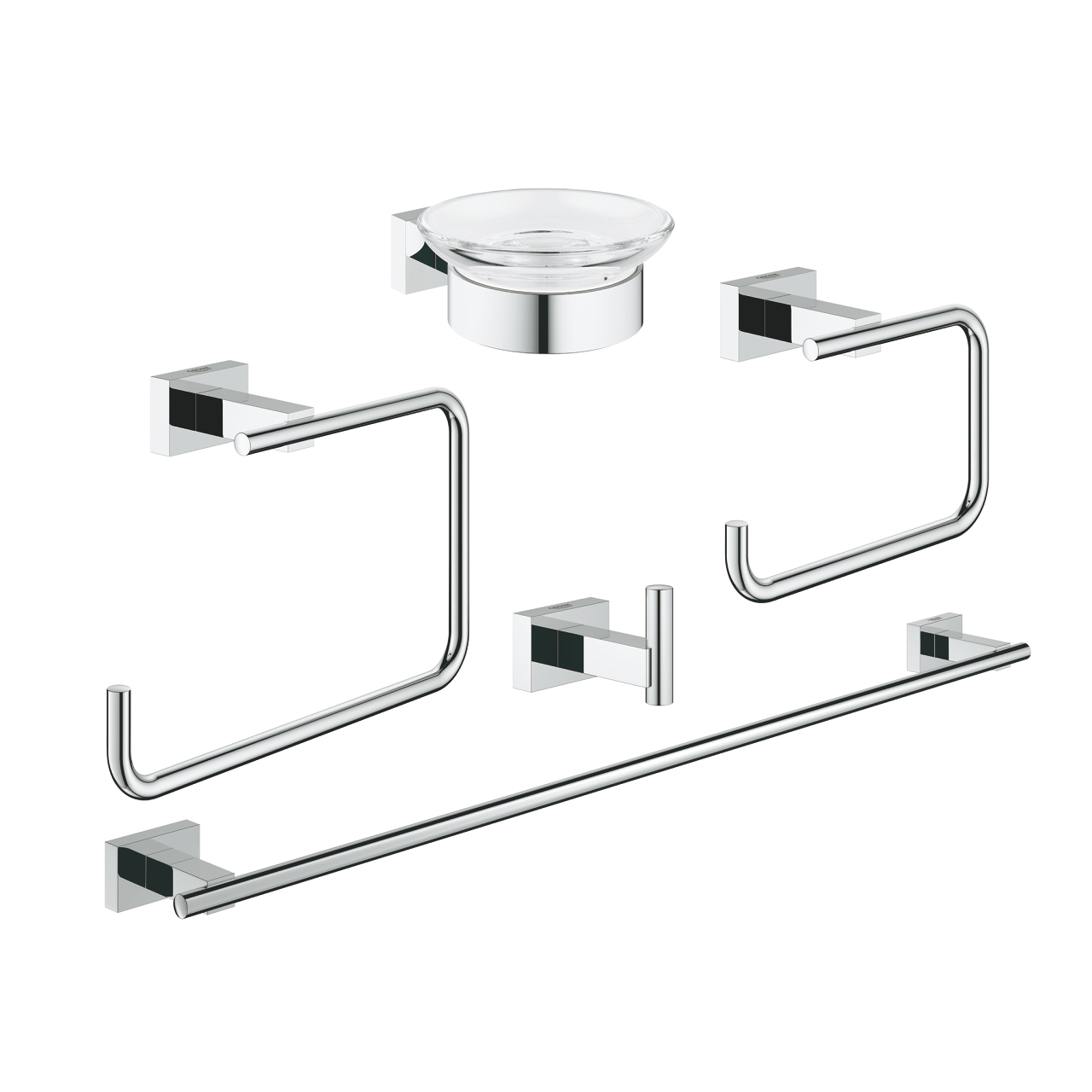 Комплект аксессуаров Grohe Essentials Cube 40758001 полотенцедержатель grohe essentials cube кольцо суперсталь 40510dc1