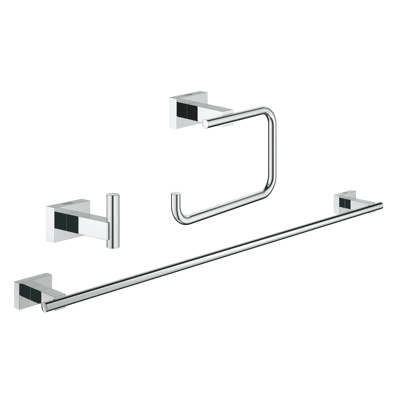 Комплект аксессуаров Grohe Essentials Cube 40777001 полотенцедержатель grohe essentials cube кольцо суперсталь 40510dc1