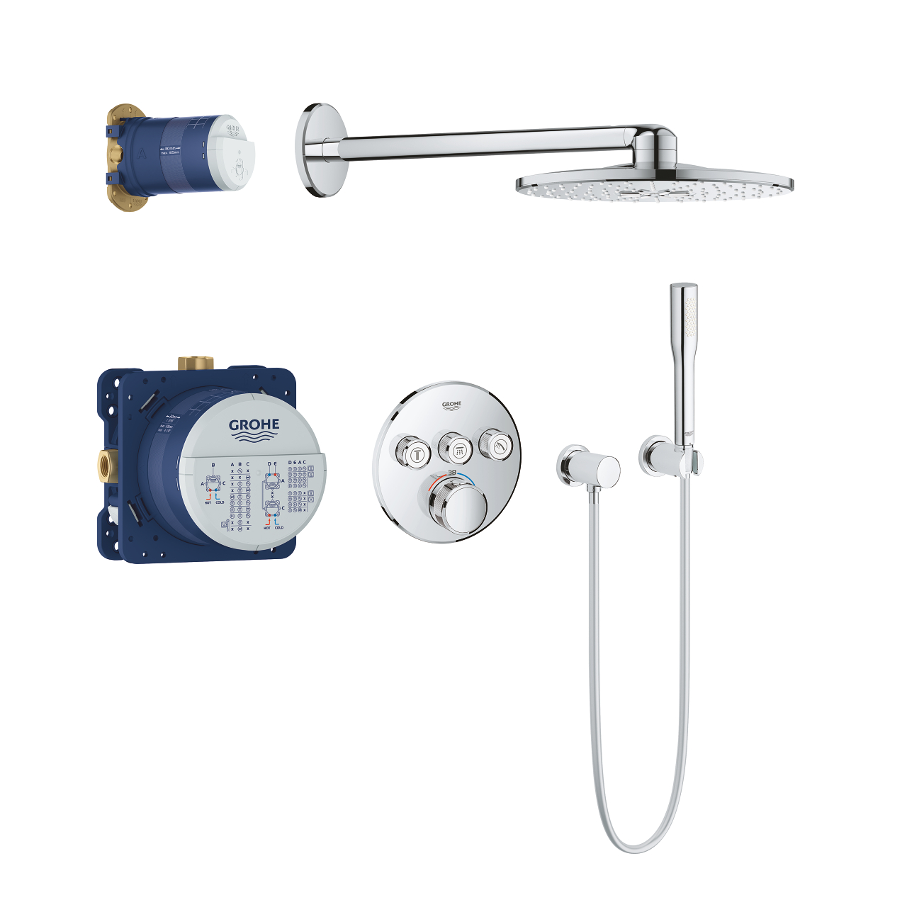 Душевой набор Grohe Grohtherm SmartControl 34705000 душевой гарнитур grohe rainshower icon 150 27277001