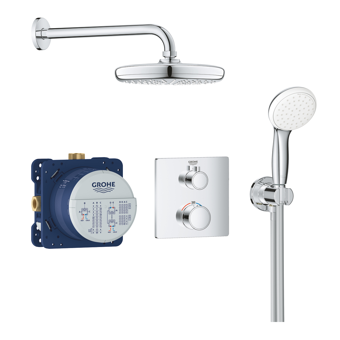 Душевой набор Grohe Grohtherm Convent. Concealed 34729000 душевой гарнитур grohe tempesta 100 27795001