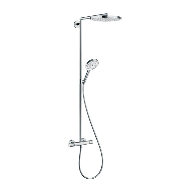 Душевая стойка Hansgrohe Raindance Select S 240 2jet Showerpipe 27129400 белый хром верхний душ hansgrohe raindance select е300 2jet 27385000