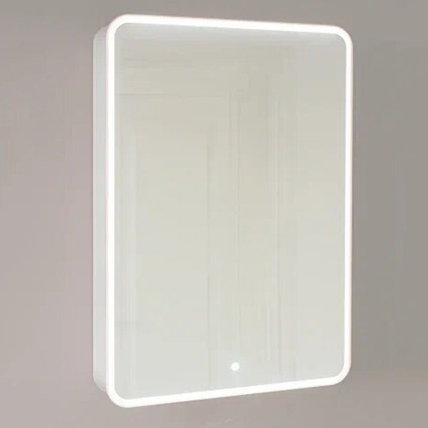 Зеркальный шкаф для ванной Jorno Pastel 60 белый жемчуг пенал для ванной jorno pastel 34 5 белый жемчуг