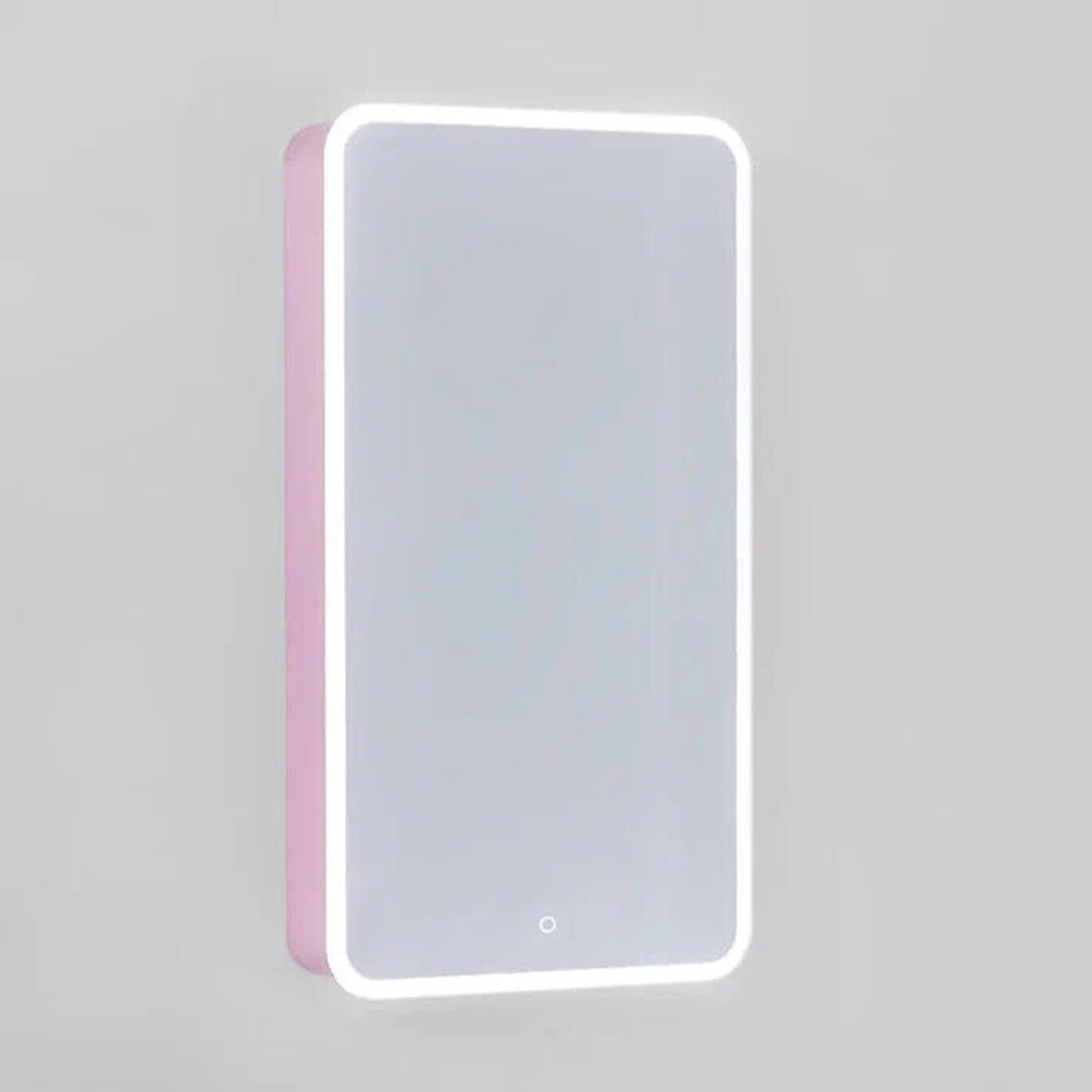 Зеркальный шкаф для ванной Jorno Pastel 46 розовой иней