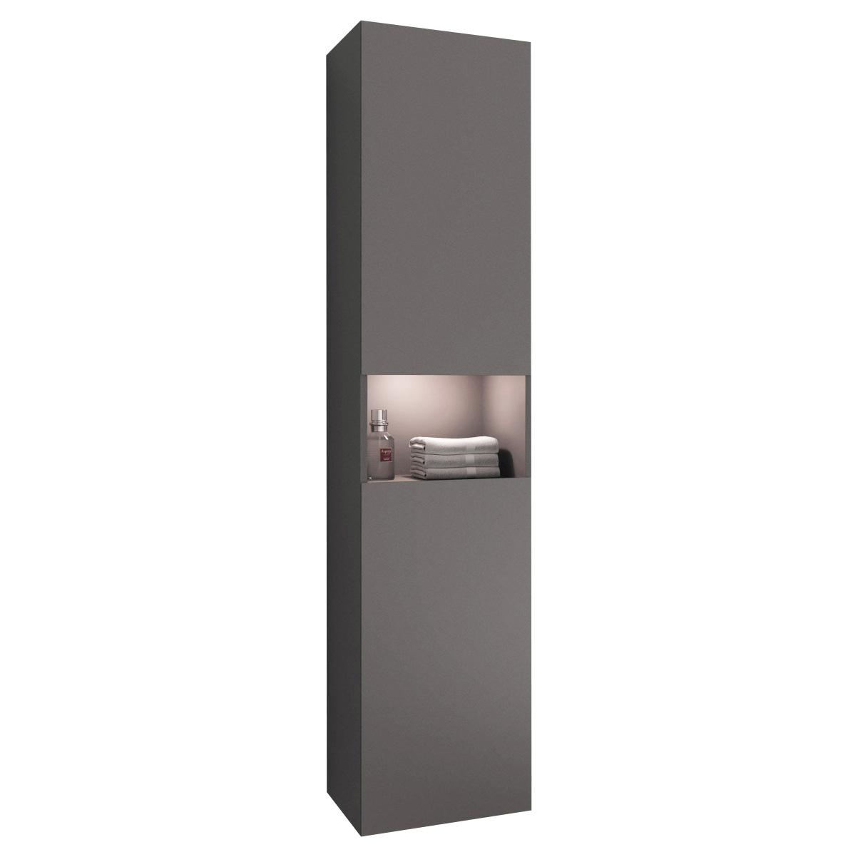 Шкаф для ванной Keuco Stageline 32831290102 инокс матовый с подсветкой, цвет серый - фото 1