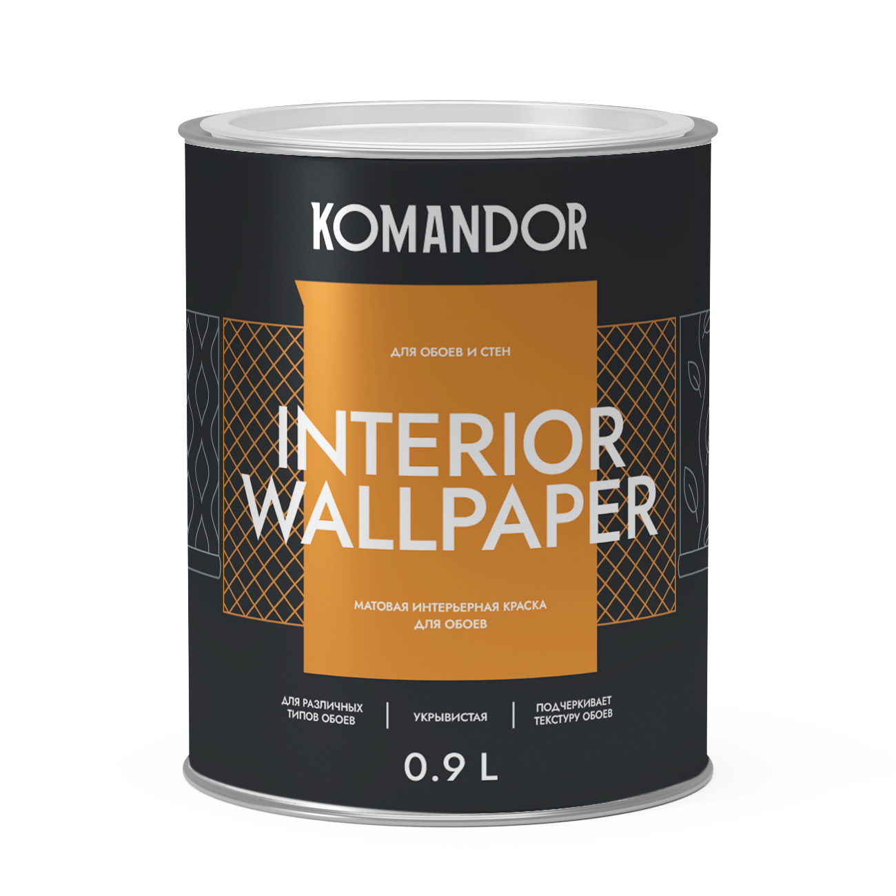 Краска для обоев Komandor Interior Wallpaper C S1306003001 матовая 0,9 л - фото 1
