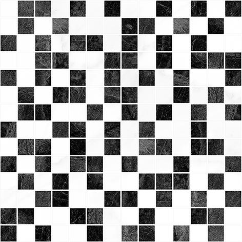 Мозаика Laparet Crystal Чёрный+Белый 30x30 мозаика laparet cement белый 30х30