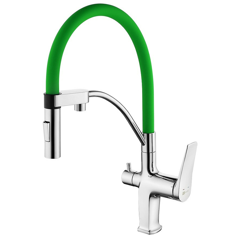 

Смеситель для кухни Lemark Comfort LM3074C-Green, Хром;зеленый