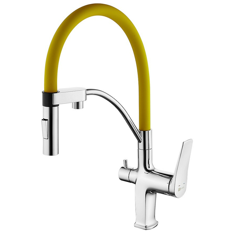 

Смеситель для кухни Lemark Comfort LM3074C-Yellow, Хром;желтый