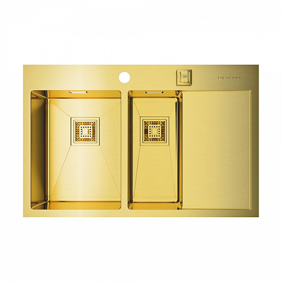 Кухонная мойка Omoikiri Akisame 78-2-LG-L светлое золото