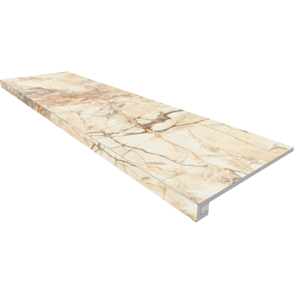 

Комплект OnlyGres Marble Ступень MOG301 33x120 без насечек + Подступенок 14,5x120, Бежевый