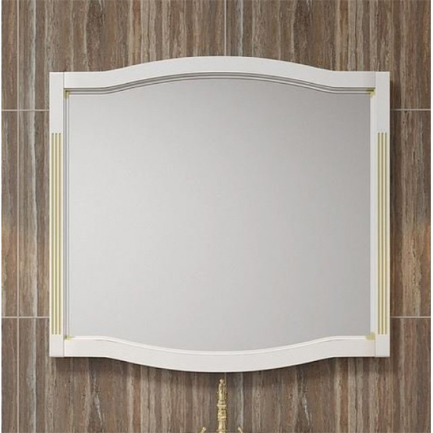 Зеркало для ванной Opadiris Лаура 100 белый с бежевой патиной зеркало opadiris карат золотое 87х84 см