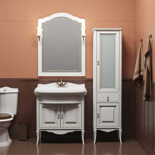 Мебель для ванной Opadiris Лоренцо 60 белый без патины пенал для ванной opadiris лоренцо 45 белый без патины петли справа