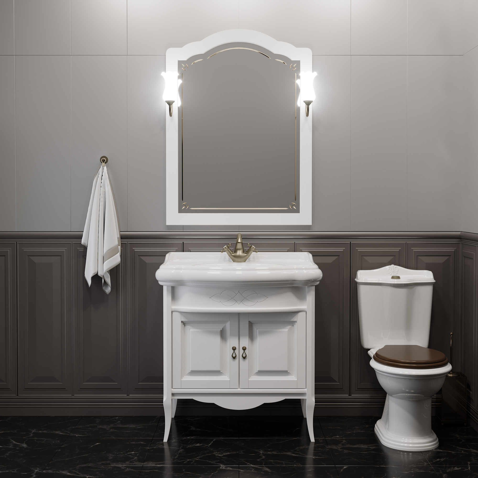 Мебель для ванной Opadiris Лоренцо 80 белый без патины зеркало для ванной opadiris лоренцо 80 белый без патины