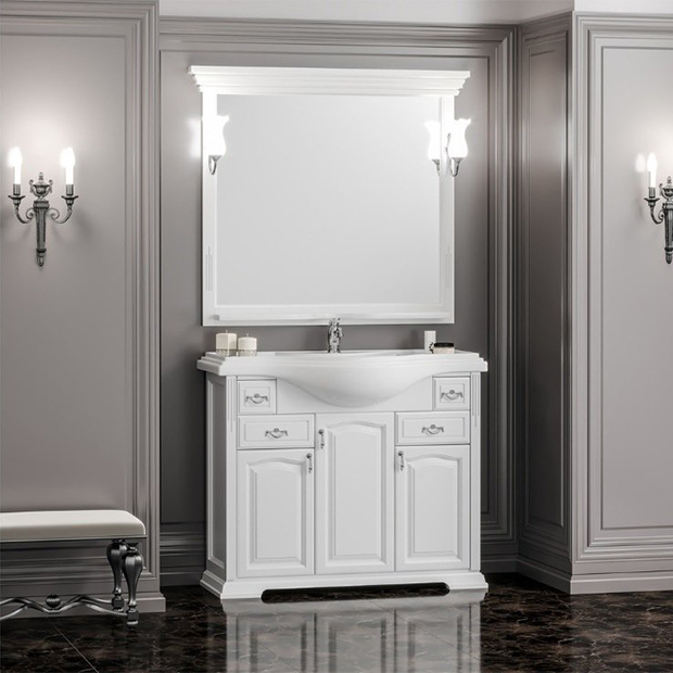 Мебель для ванной Opadiris Риспекто 100 белый матовый фурнитура хром зеркало для ванной opadiris риспекто 95 слоновая кость