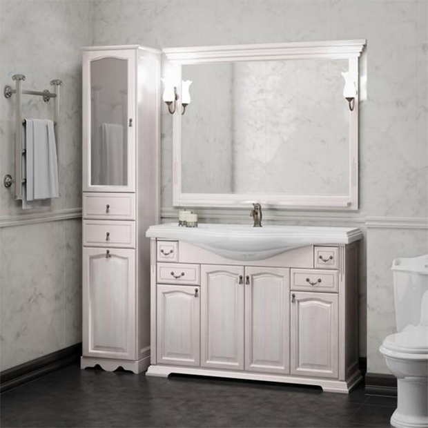 Мебель для ванной Opadiris Риспекто 120 белый матовый фурнитура хром зеркало для ванной opadiris риспекто 120 слоновая кость