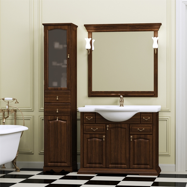 Мебель для ванной Opadiris Риспекто 100 орех антикварный зеркало для ванной opadiris риспекто 120 орех антикварный