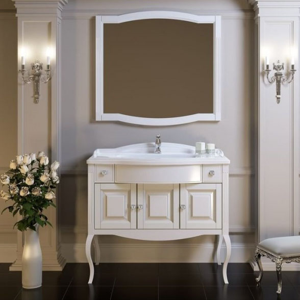Мебель для ванной Opadiris Лаура 100 белый без патины пенал для ванной opadiris лоренцо 45 белый без патины петли справа