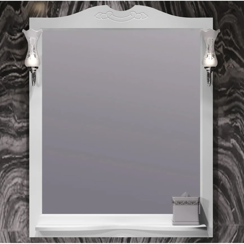 Зеркало для ванной Opadiris Клио/Брунелла 80 белый матовый зеркало шкаф mixline кассиопея 75х82 левый белый 4640030868742