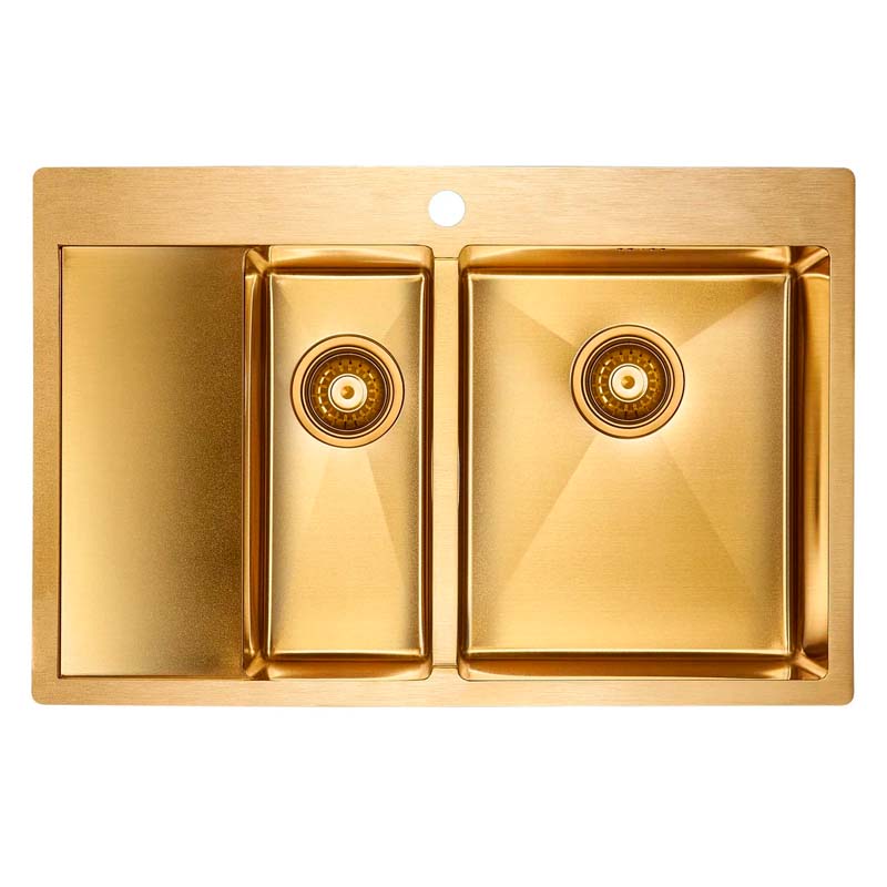 Кухонная мойка Paulmark Liga 78х51 PM227851-BGR брашированное золото